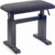 Stagg PBH 780 BKP VBK - Banquette hydraulique pour piano noir brillant avec pelote en velours noir anti-feu