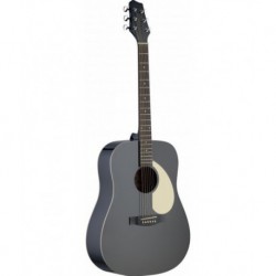 Stagg SA30D-BK - Guitare acoustique dreadnough noir mat