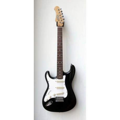Stagg S300-LH-BK - Guitare électrique Gaucher Standard "S" noir brillant