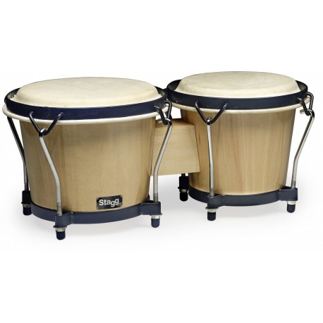 Stagg BW-70-N - Bongos traditionnels en bois 6" et 7"