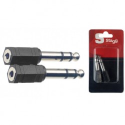 Stagg AC-PMSJFSH - Adaptateur mini JACK fem.stéréo/ JACK mâle stéréo - 2 pcs sous blister