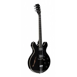 Stagg SVY 533 BK - Guitare électrique série Silveray modèle DC avec corps en acajou massif et double pan coupé