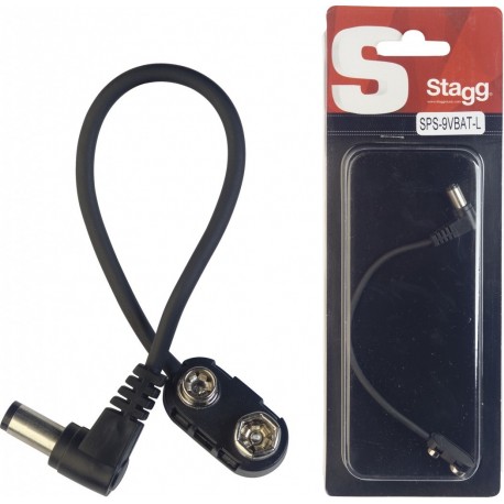 Stagg SPS-9VBAT-L - Connecteur de pile 9V pour pédale d'effet avec fiche coudée