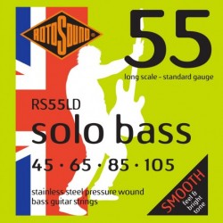 Rotosound ROTRS55LD - Jeu de cordes Solo Bass 55 Rs55Ld Linea Pressure Wound 45-105 pour basse électrique