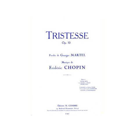 Frédéric Chopin - Tristesse Op.10 n°3 - Vocal and Piano - Recueil