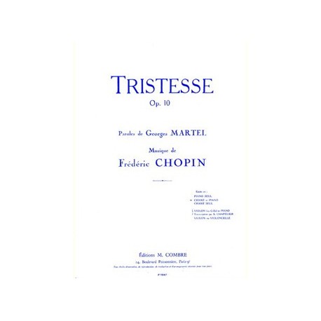 Frédéric Chopin - Tristesse Op.10 n°3 - Vocal and Piano - Recueil