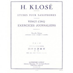 Hyacinthe-Eléonore Klosé - 25 Exercises Journaliers - Saxophone - Recueil