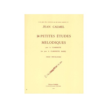 Jean Calmel - Petites études mélodiques (14) - Clarinette - Recueil