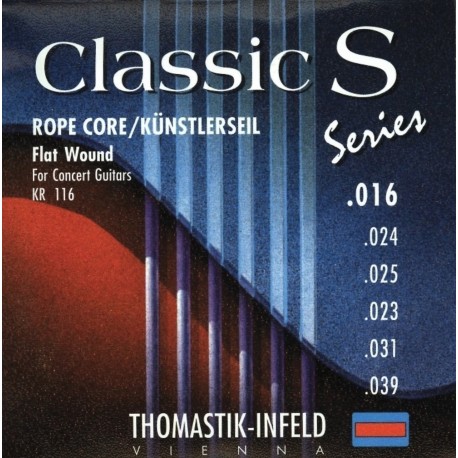 Thomastik-Infeld 656687 - Jeu de cordes Classic 16-39 filet plat Rope Core pour guitare électrique