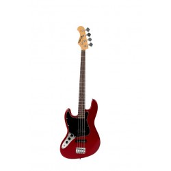 Prodipe Guitars JB80 LH RA CAR - Guitare basse 4 cordes Candy RED gaucher