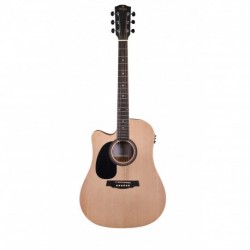 Prodipe Guitars LH SD25 CEQ - Guitare électro-acoustique Dreadnought Cut GAUCHER