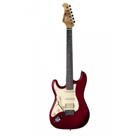 Prodipe Guitars ST83 LH RA CAR - Guitare électrique stratocaster HSS Gaucher Candy Red