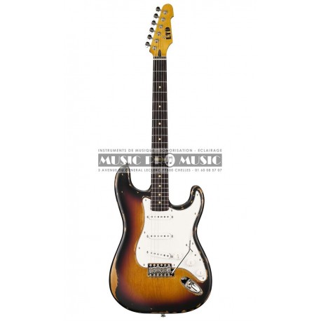 LTD ST203-3TS - Guitare électrique noire forme stratocaster