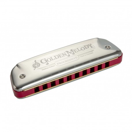 Hohner 542/20 A - Harmonica diatonique Golden Melody Argenté 10 trous en La