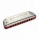 Hohner 542/20 BB - Harmonica diatonique Golden Melody Argenté 10 trous en Si bémol