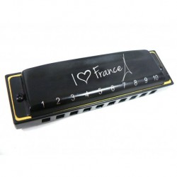 Hohner 559/20 - Harmonica diatonique Souvenir "I Love France" 10 trous en Do