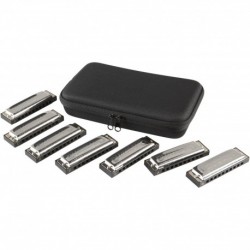 Hohner M1501/7 - 7 Harmonicas Bluesband 10 trous 7 tonalités avec housse de transport