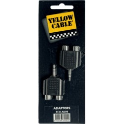 Yellow Cable AD09 - 2 adaptateurs mini jack stéréo mâle vers 2 RCA femelle