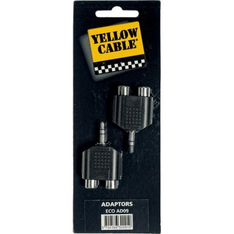 Yellow Cable AD09 - 2 adaptateurs mini jack stéréo mâle vers 2 RCA femelle