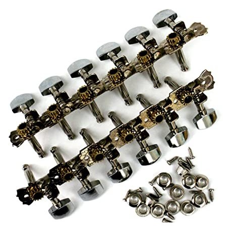 Yellow Parts EZ1732C - Paire de mecaniques platine chrome 12 cordes pour guitare acoustique