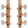 Yellow Parts EZ1779G - Paire de mecaniques platine dorée lyre boutons nacrés pour guitare classique