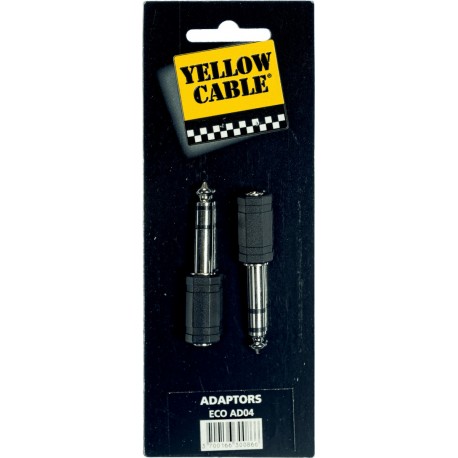 Yellow Cable AD04 - 2 Adaptateurs stereo mini jack femelle vers jack 6.35 mâle