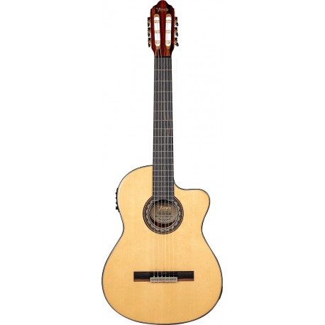 Valencia VC564CE - Guitare electro-classique 4/4 cutaway table en épicéa de Sitka brillant et un dos en noyer