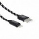 Yourban LIGHTNING-USB 1M BL - Câble USB-A vers Lightning 1m tresse nylon