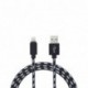 Yourban LIGHTNING-USB 2M BL - Câble USB-A vers Lightning 2m tresse nylon