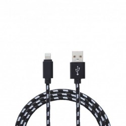 Yourban LIGHTNING-USB 2M BL - Câble USB-A vers Lightning 2m tresse nylon