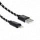 Yourban LIGHTNING-USB 2M BL - Câble USB-A vers Lightning 2m tresse nylon