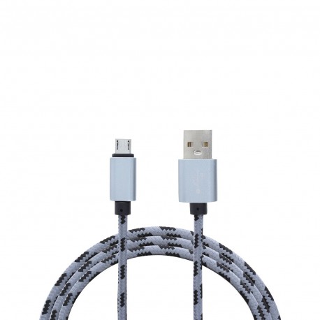 Yourban USB A-MICRO USB 2M BL - Câble USB-A vers Micro USB-B 2m tresse nylon