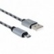 Yourban USB A-MICRO USB 2M BL - Câble USB-A vers Micro USB-B 2m tresse nylon