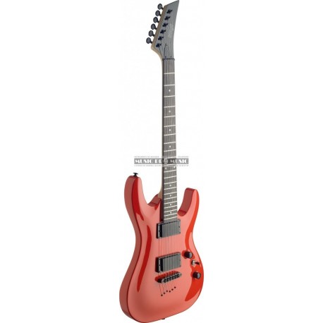 Stagg SEU30-HR - Guitare électrique rouge forme métal