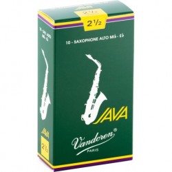 Vandoren SR2625 - Boite de 10 anches java vert force 2.5 pour saxophone alto