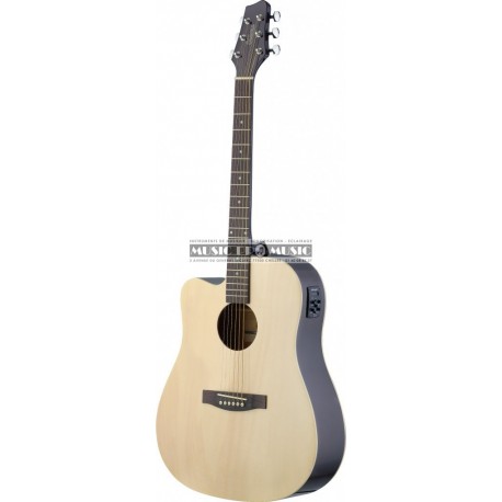Stagg SA30DCE-N-LH - Guitare électro-acoustique naturel gaucher