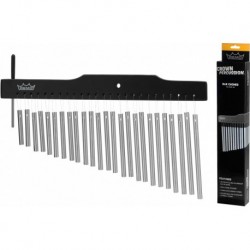 Remo CR-P025-00 - Carillon en aluminium 1 rangée 25 battants avec marteau et cadre de fixation Crown Percussion