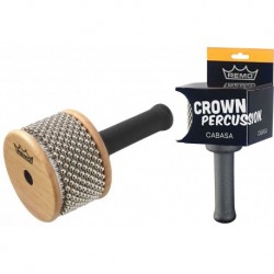 Remo CR-P001-00 - Cabasse en bois de couleur naturelle de taille moyenne poignée en caoutchouc noir Crown Percussion