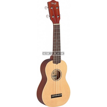 Stagg US-60S - Ukulele soprano traditionnel avec table en épicéa massif