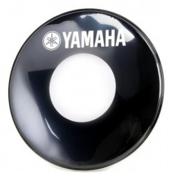 Yamaha SH22250BL - Peau de résonnance 22" noire avec logo et découpe centrée