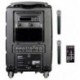 Power Acoustics 9610 ABS - Enceinte sur batterie 10" 100w 2 micros VHF mains et serre-têtes + bloc d’alimentation