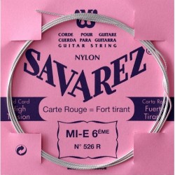 Savarez 526R - Corde Mi Carte Rouge Fort Tirant pour guitare classique
