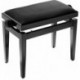 Stagg PB05 BKM VBK - Banquette de piano noir mat avec pelote en velours noir