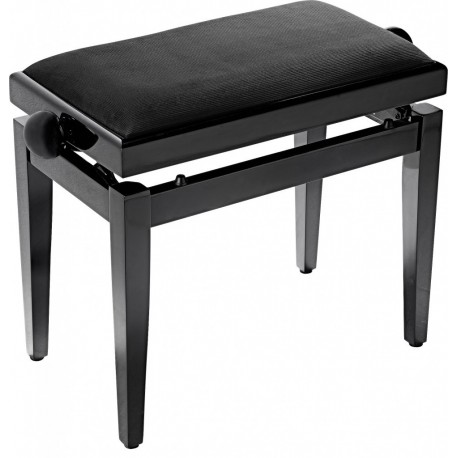 Stagg PB05 BKM VBK - Banquette de piano noir mat avec pelote en velours noir