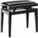 Stagg PB05 BKP SBK - Banquette de piano noir brillant avec pelote en skai noir