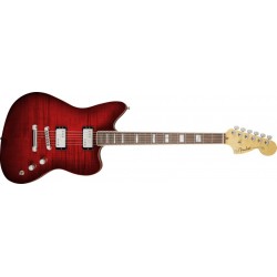 Fender Select Carved Maple Top Jazzmaster HH - Guitare électrique Cayenne Burst avec étui