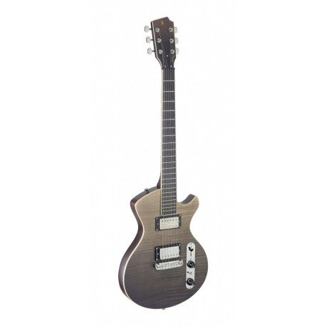 Guitare électrique EART GW2P-SE - Corps Acajou, Manche érable, Frettes Inox, Sans Tête (Rafale Rouge)