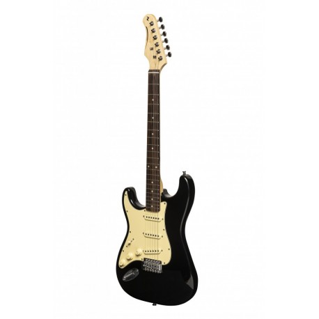 Stagg SES-30 BK LH - Guitare électrique Standard "S" Noir modèle gaucher