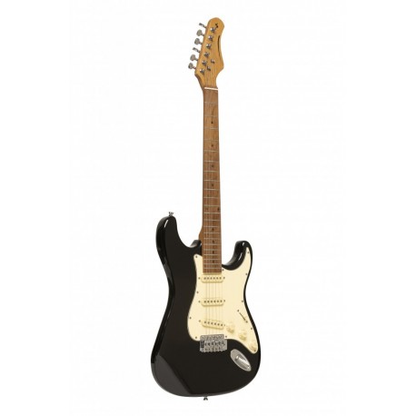 Stagg SES-55 BLK - Guitare électrique série 55 avec corps en paulownia massif Noir