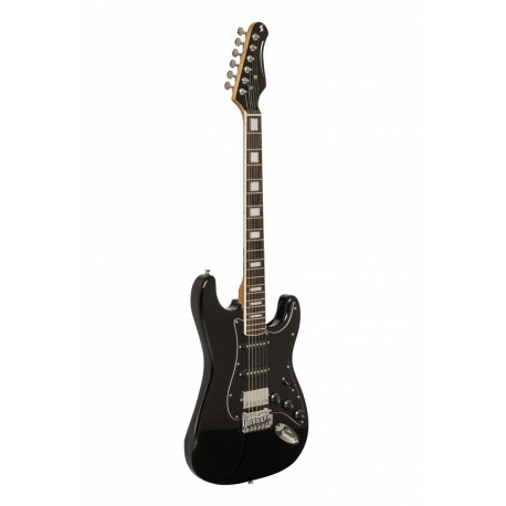 Stagg SES-60 BLK - Guitare électrique avec corps en aulne massif Noir